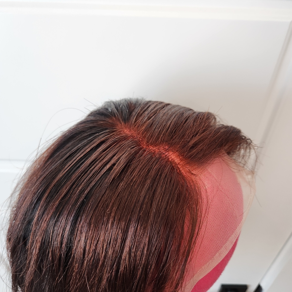 Human Hair Halo Dyed Lacefront Wig - Picture 6 of 9